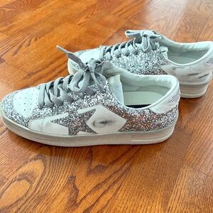Golden Goose Silver Glitter Sneakers